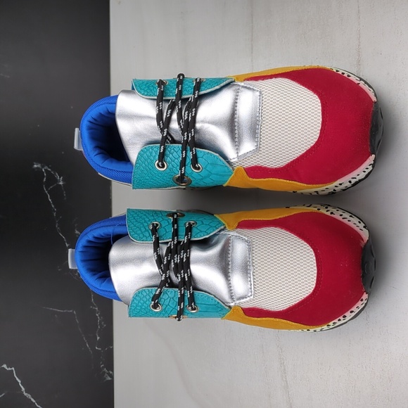 Lucky Step Women's Wedge Platform Sneaker Red/White/Multi-Color sz 7 - Picture 8 of 13